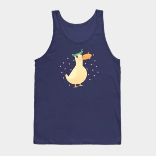 Funny Duck wondering how the leaf got there Tank Top